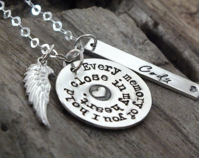 Angel Husband Loss of Husband Memorial Necklace Sterling Silver Personalized Memorial Gift Idea Remembrance Jewelry Sympathy Gift