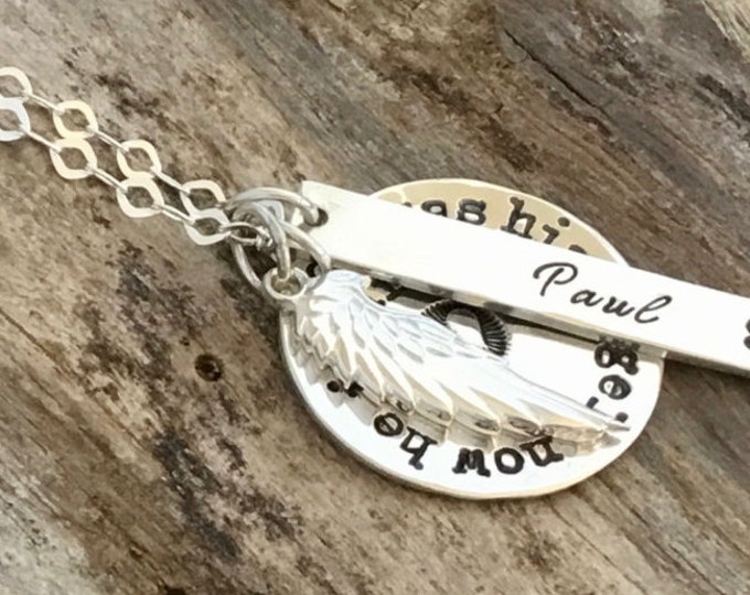 Memorial Gift Dad / Loss of Father / Sympathy Gift Father / I Was His Angel, Now He's Mine / In Loving Memory Dad, Remembrance Jewelry