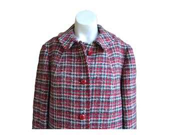 Vintage Plaid Pendleton Wool Coat Long Wool Coat Plaid Wool Coat Womens Pendleton Wool Coat Size 14
