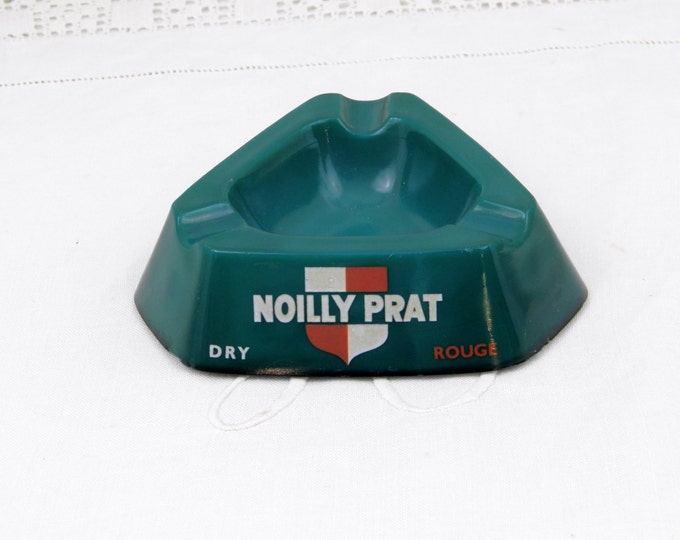 Vintage Mid Century Nouilly Prat Aparitif Opalex Green Glass Ashtray, Retro Decor, Vintage Home, Interior, European, Man Cave , Tobacciana