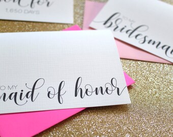 Maid of Honor Thank You Cards - Wedding Thank You Cards - Bridesmaid - Flower Girl - Matron of Honor EL217