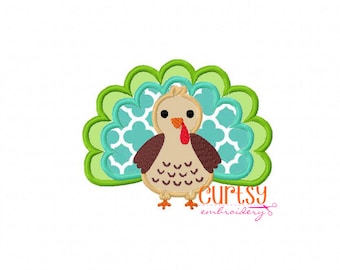 Turkey Applique Design, Turkey Embroidery Design, Thanksgiving Applique Design, Thanksgiving Embroidery Design