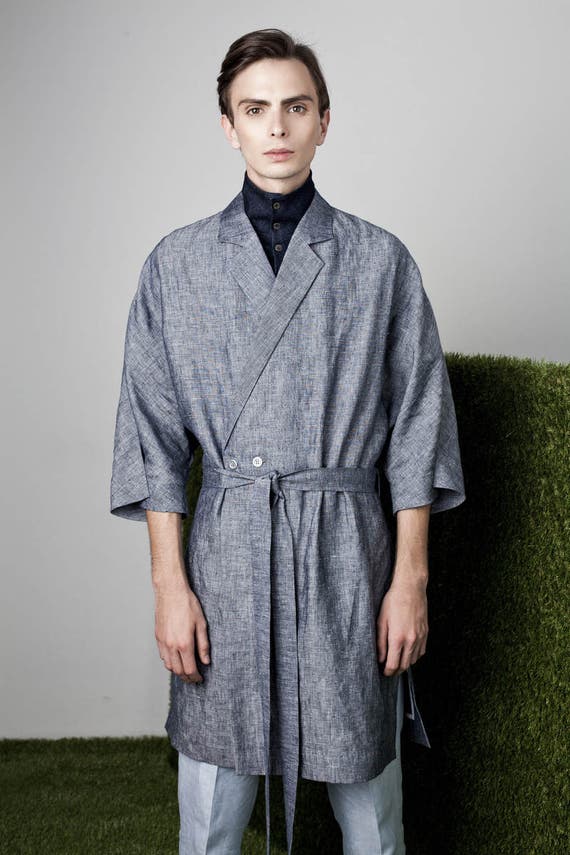 Mens kimono Mens jacket Mens linen jacket Mens kimono coat