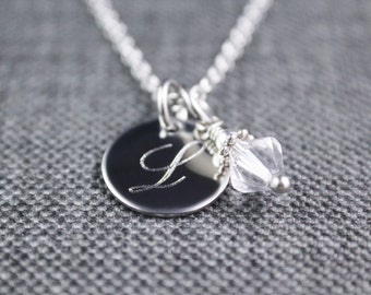 Items similar to Locket necklace for April birthstone with ...