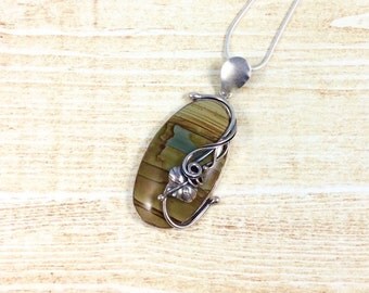 Wild Horse Canyon Picture Jasper Pendant // Jasper Jewelry // Sterling Silver // Village Silversmith
