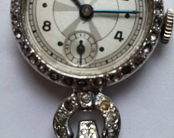 Gotham Pendant Gemstones Mechanical Wind Up Watch Pin