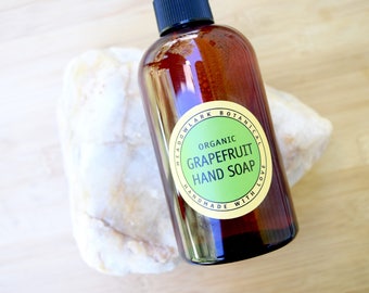 Organic Pink Grapefruit Liquid Soap | Vegan Hand Soap | Housewarming Gift - Moisturizing & Sensitive Skin Safe