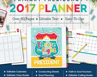 2017 LDS Primary Theme Presidency Planner