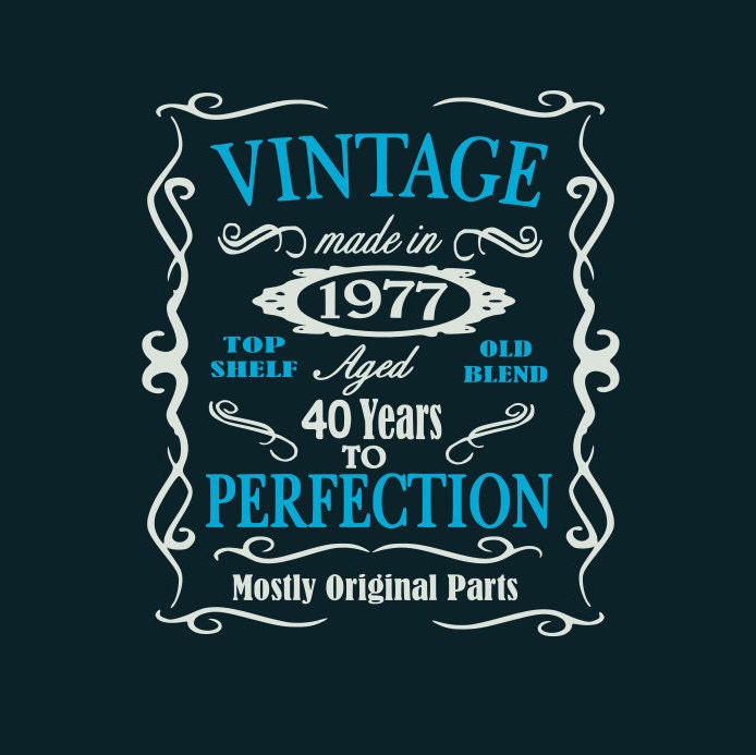 Vintage 1977 SVG File Aged to Perfection by MyPurpleGiraffeShop