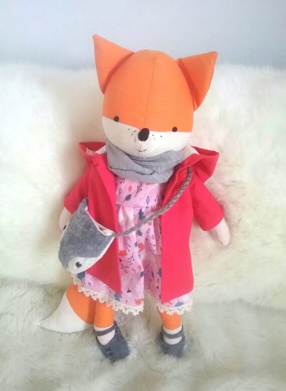 LISA the fox. made to order. Woodland toy. Stuffed fox.