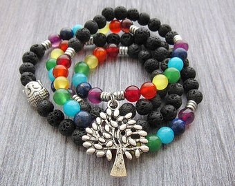 108 mala beads 108 mala necklace Mala bead necklace Chakra bracelet Chakra necklace Chakra stones Chakra healing necklace Mala meditation