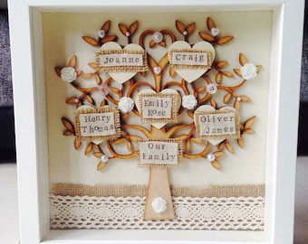 Family tree frame, wooden family tree, family tree, family print, mum gift, gifts for mum