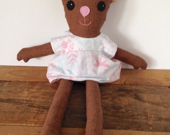 handmade cloth doll, cloth doll, rag doll, woodland creature doll, deer doll, fawn doll, woodland nursery