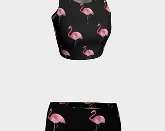 Pink Flamingos Bathing Suit Swimwear Shorts Crop Top Women Teen Clothing Clothes Top Bottoms Beach Pool Summer Swim