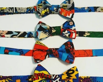 Superhero Bow Tie -Batman, Captain America, Spiderman