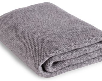 Large 100% Cashmere Blanket Wrap - 'Light Gray' - ** Made to Order, 2 Sizes Available ** - handmade in Scotland by Love Cashmere