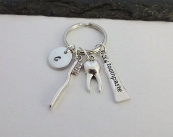 Dentist Keyring, Toothpaste, Toothbrush, Tooth, Dental Nurse, Dentist Gift, Dental Hygienist, Dental Assistant, Dentist Gifts, Keychain