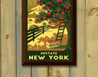 upstate new york vintage travel posterlapointeillustration