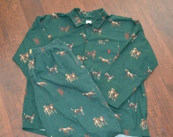 Vintage Ralph Lauren Underwear Polo Sportsman Hunting Dog Pajama Set - Size Large/XL