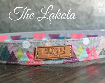 Canvas Deluxe Dog Collar "The Lakota" Stain resistant|Water Resistant- BFF bracelet optional-Free shipping