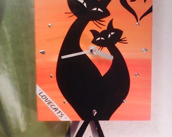 Mini clock "LOVECATS"
