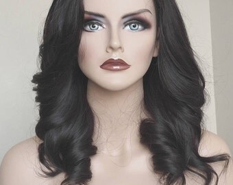 Human Hair wig / 14" Darkest brown European Virgin hair / Custom made wig Re-usuable guaranteed