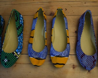 Ballerinas in African fabric