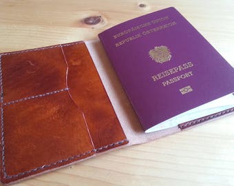 EU Passport Cover Leather, EU Reisepass Lederetui, Passport Wallet, Reisepass Lederhülle
