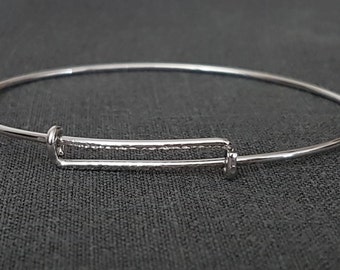 Silver Expandable Bangle Bracelet, Stacking Bracelet, Romana, Adjustable Bangles, Textured Bracelet, Handmade Bracelets,