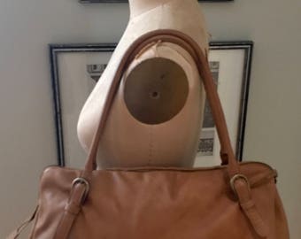 MIU MIU Tan Soft Pebbled Leather Handbag