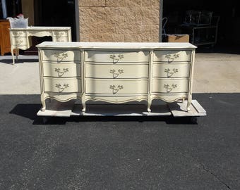 Vintage French Provincial Shabby Chic Triple Dresser, chest, bureau, PICK UP ONLY french country chest, france, dresser, rustic, farmhouse