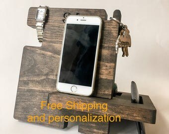Iphone docking station, iphone stand, mens cell phone dock, mens phone docking station, mens cell phone stand, phone holder, phone dock,