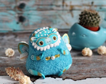 ooak art doll cute soft plush toy bug figurine fantasy animal toy kawaii soft plush ooak polymer clay doll