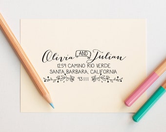Return Address Stamp Self Ink, Custom Address Stamp, Rustic Wedding Address Stamp, Address Stamp Self Inking, Personalized Address Stamp