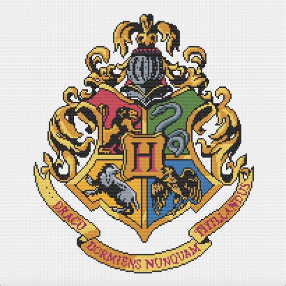 Hogwarts Crest Cross Stitch Pattern