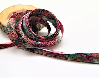 Biais Liberty of London, Elysian H, flowery pink, white, green, 1 meter