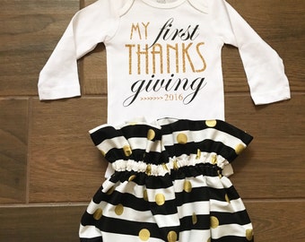 Thanksgiving outfit, baby girl thanksgiving outfit, thanksgiving onesie, first thanksgiving,