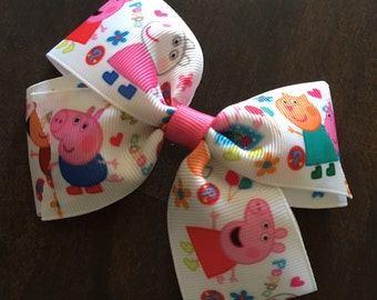 Peppa pig hair bow