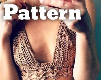 Crochet bralette pattern, crochet top pattern Bralette Top Pattern Crochet Crop Top Crochet Lace Top Crochet Bikini Top Crochet Bra
