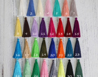 6pcs-Silk Tassels Long Silky Jewelry Tassels, 6.5cm ( 2.55" )Handmade Tassel for Jewelry Making Silk Fringes Tassel Earrings Tassel Necklace