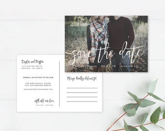 Printable Save the Date Postcard | Save Our Date Postcard | Photo Save the Date Postcard | Calligraphy Save Our Date | Save the Date | DIY