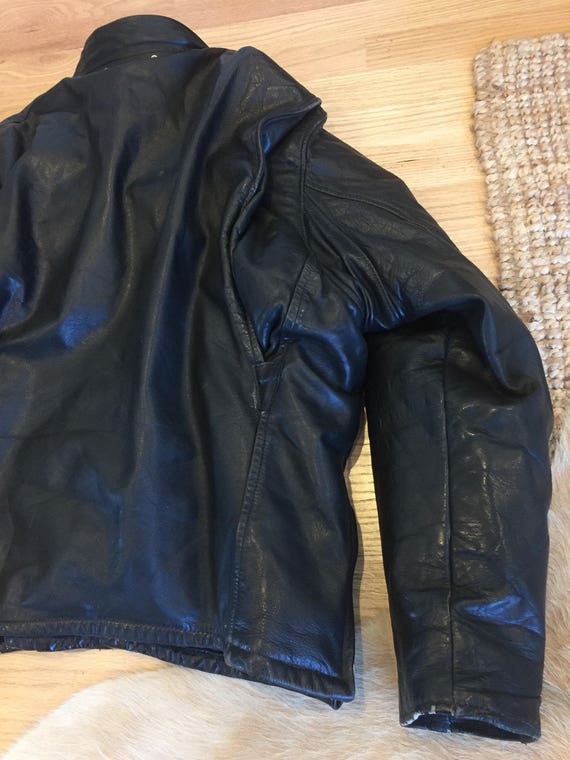 Incredible Black Soft Leather Moto Motorcycle Jacket Down Incredible Black Soft Leather Moto Motorcycle Jacket Down Winter Riding Gear Coat Mens L Fully Refurbished And Newly Insulated