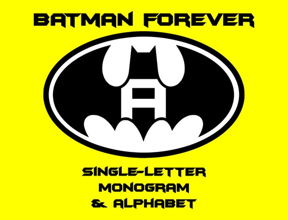 fcm svg CUT files for Batman Forever Single-Letter Monogram