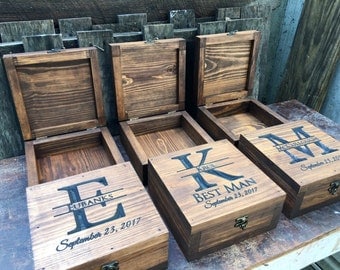 Groomsmen gift set of 5-12 -Groomsen box - Memory box - Keepsake box - Bestman gift - Groomsmen gift - Gift for men - Gift for him - Wedding