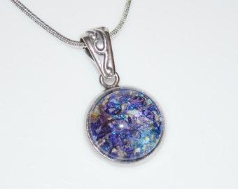 Funeral Flower Memorial necklace-Dried Flower Petal Pendant with flowers from your loved one's services-Custom Memorial Jewelry