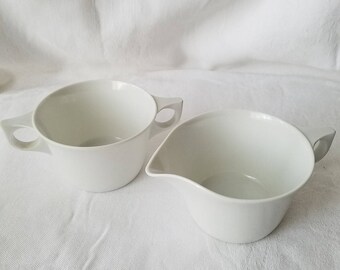 Vintage White Cream and Sugar Set