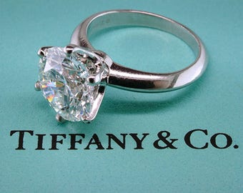 Tiffany & Co. GIA Double Certified 4.39ct H-VS1 Diamond Solitaire Platinum Engagement Ring
