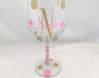 Personalized Wine Glasses, Personalized Bridal Party Wine Glasses, Bridal Party, Monogram Wine Glasses
