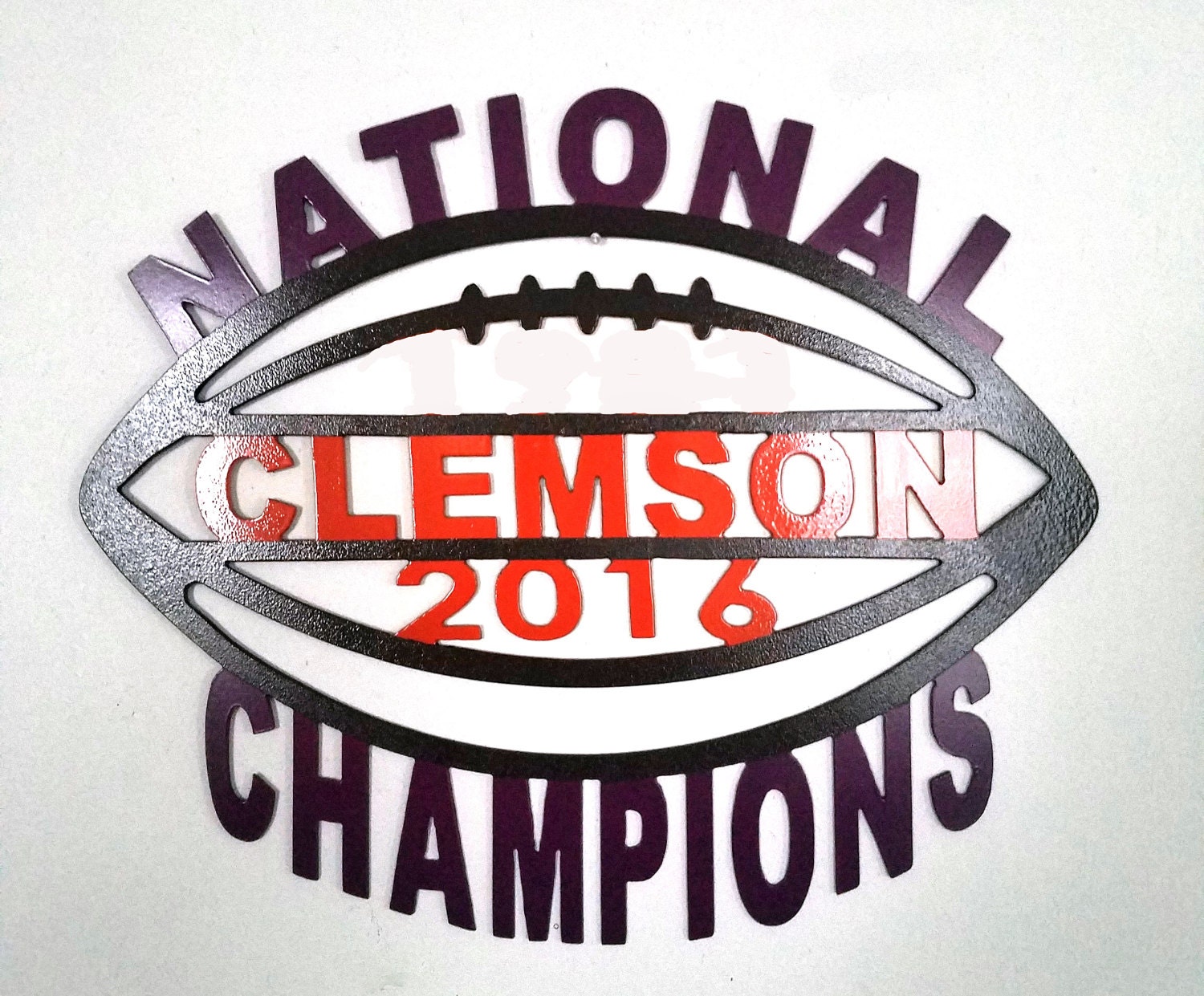 Clemson NCAA 2016 National Champions Metal Wall Art by IBdesignz