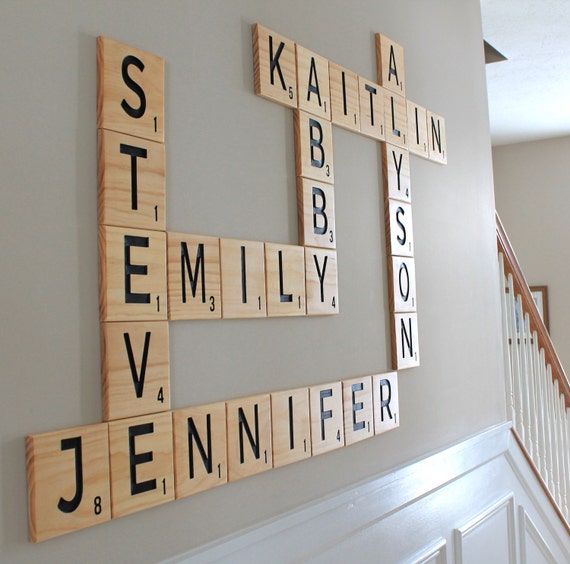 Carved Scrabble Tiles Wall Art 5.5 Wall letters
